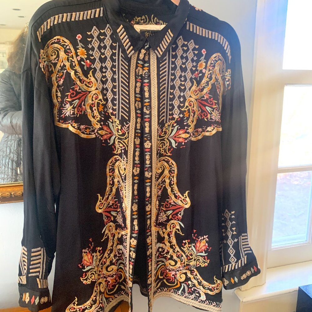 Johnny Was Embroidered Western Style Blouse